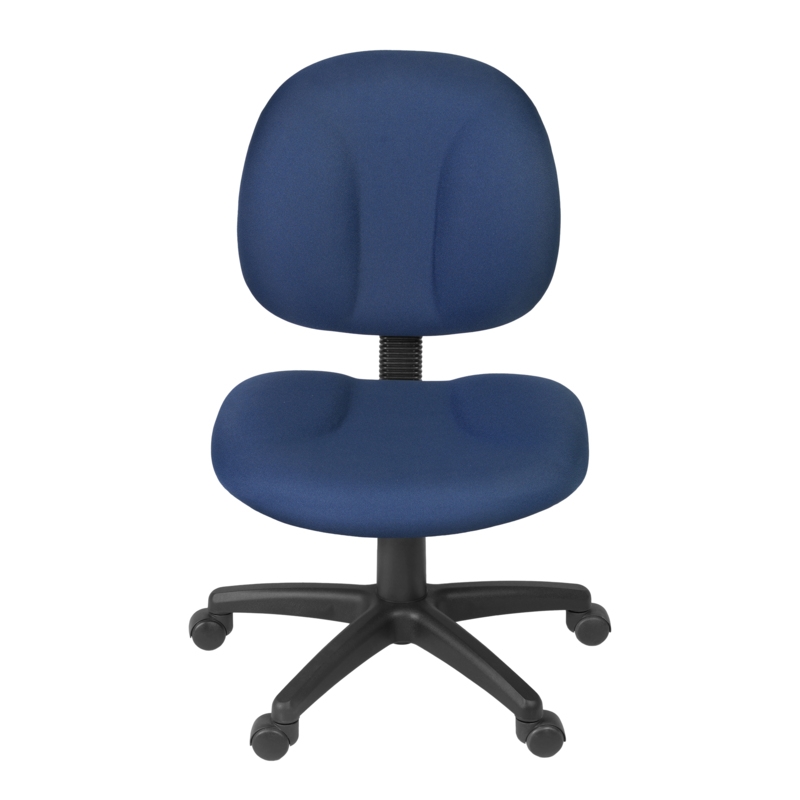 Regency Comfort Series Swivel Fabric Computer Task Chair - Armless - Navy Blue