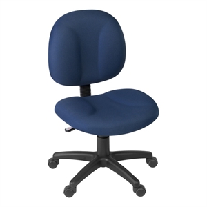 Regency Comfort Series Swivel Fabric Computer Task Chair - Armless - Navy Blue