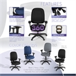 Regency Comfort Series High-Back Multifunctional Fabric Computer Task Chair with Adjustable Arms - Black