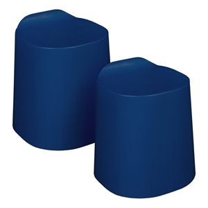 Regency Dott Plastic Stackable Stools (Set of 2)- Navy Blue