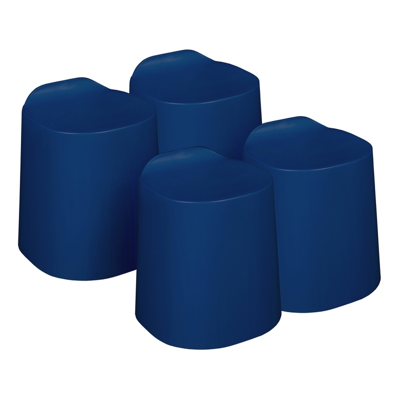 Regency Dott Plastic Stackable Stools (Set of 4)- Navy Blue