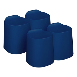 Regency Dott Plastic Stackable Stools (Set of 4)- Navy Blue