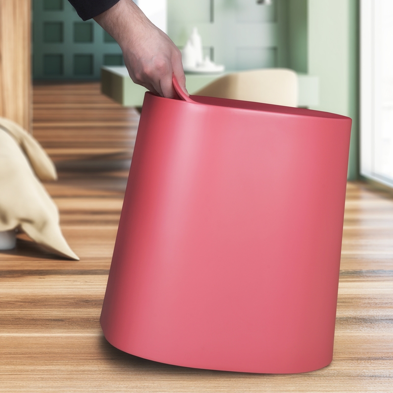 Regency Dott Plastic Stackable Stools (Set of 2)- Red Raspberry