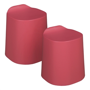 Regency Dott Plastic Stackable Stools (Set of 2)- Red Raspberry