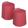 Regency Dott Plastic Stackable Stools (Set of 2)- Red Raspberry