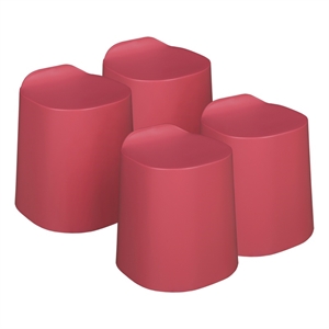 Regency Dott Plastic Stackable Stools (Set of 4)- Red Raspberry