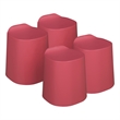 Regency Dott Plastic Stackable Stools (Set of 4)- Red Raspberry