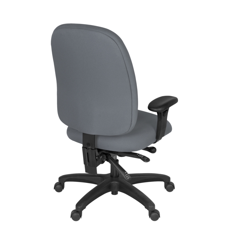 Regency Comfort Series High-Back Multifunctional Fabric Computer Task Chair with Adjustable Arms - Gray