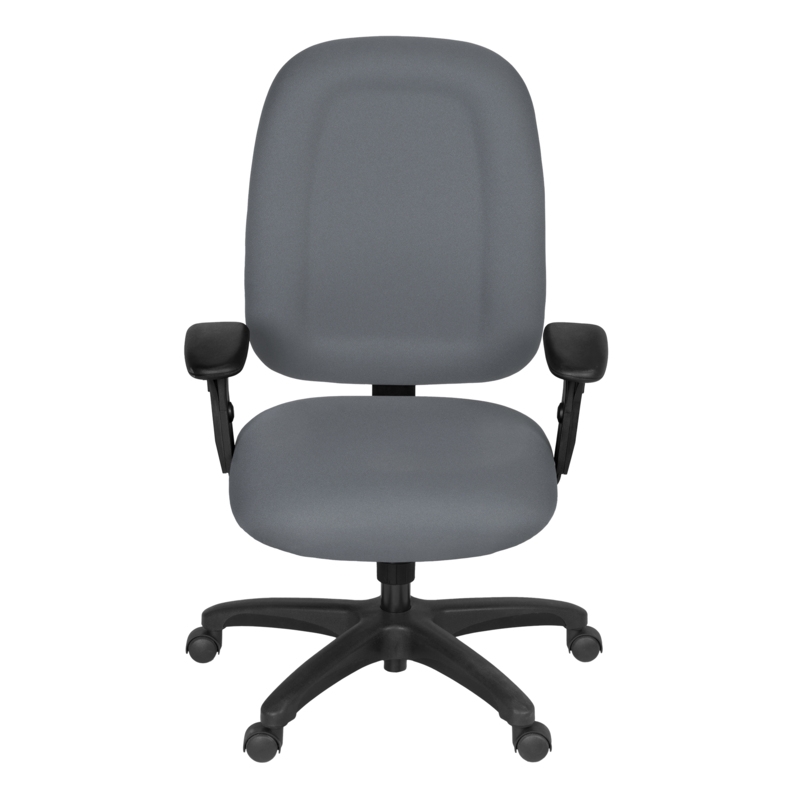 Regency Comfort Series High-Back Multifunctional Fabric Computer Task Chair with Adjustable Arms - Gray
