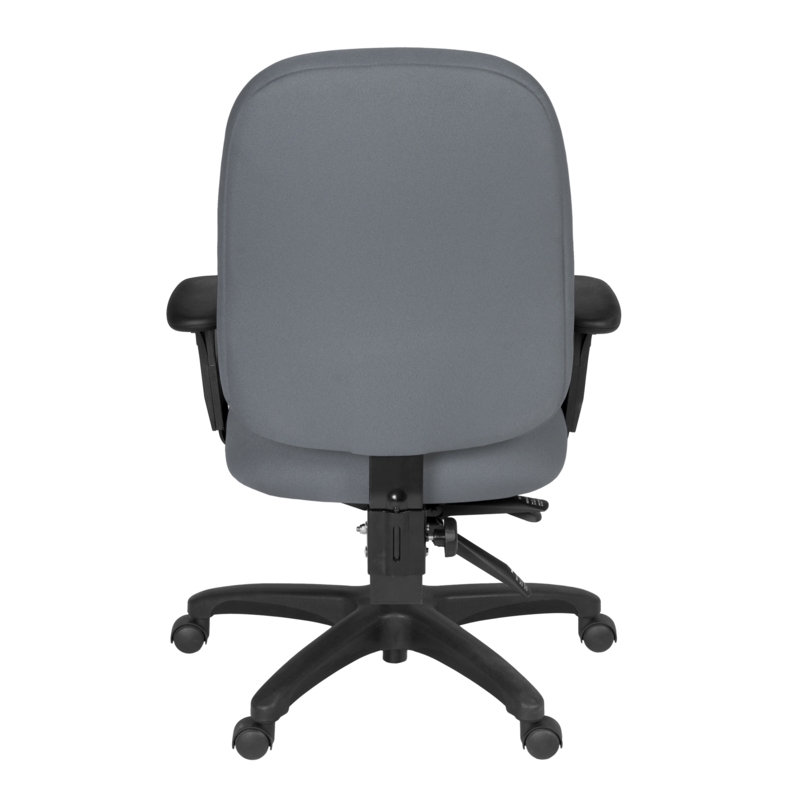 Regency Comfort Series High-Back Multifunctional Fabric Computer Task Chair with Adjustable Arms - Gray