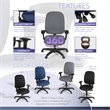 Regency Comfort Series High-Back Multifunctional Fabric Computer Task Chair with Adjustable Arms - Gray