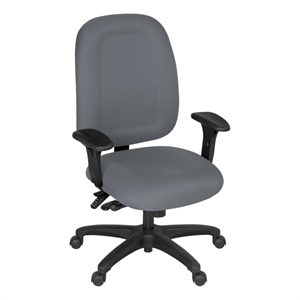 Regency Comfort Series High-Back Multifunctional Fabric Computer Task Chair with Adjustable Arms - Gray