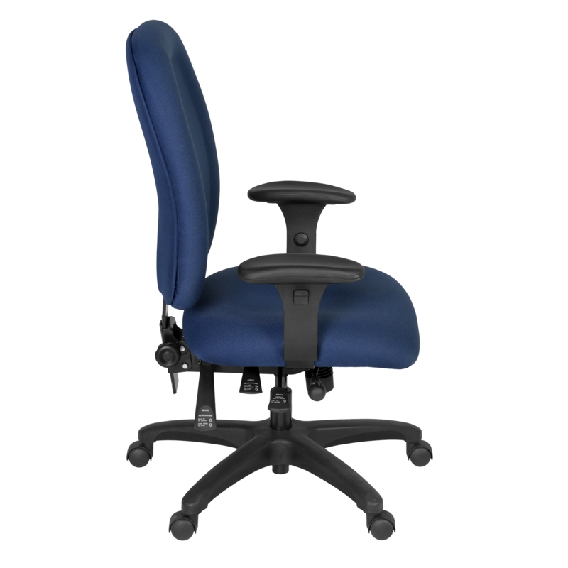 Regency Comfort Series High-Back Multifunctional Fabric Computer Task Chair with Adjustable Arms - Navy Blue
