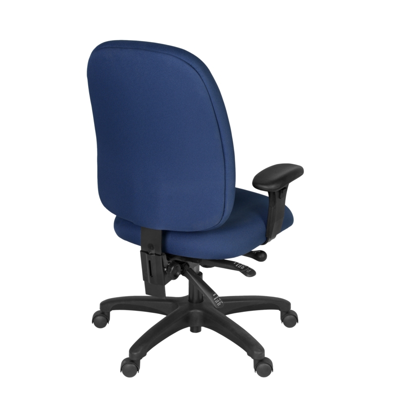 Regency Comfort Series High-Back Multifunctional Fabric Computer Task Chair with Adjustable Arms - Navy Blue