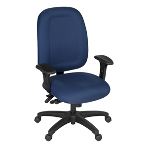 Regency Comfort Series High-Back Multifunctional Fabric Computer Task Chair with Adjustable Arms - Navy Blue