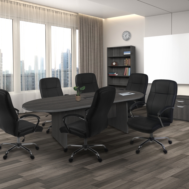 Regency Cielo Leatherette Executive High-Back Arm Office Chair- Black