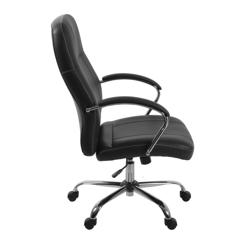 Regency Cielo Leatherette Executive High-Back Arm Office Chair- Black