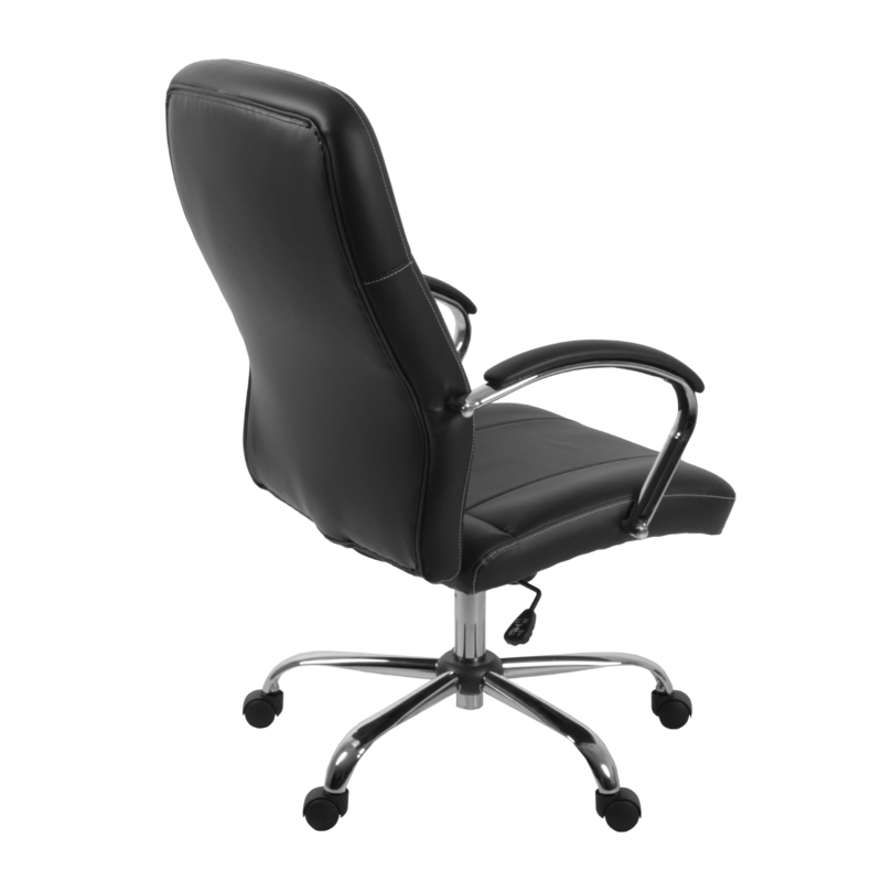 Regency Cielo Leatherette Executive High-Back Arm Office Chair- Black