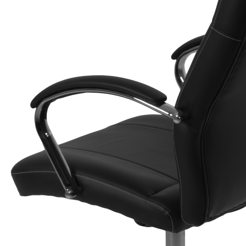 Regency Cielo Leatherette Executive High-Back Arm Office Chair- Black