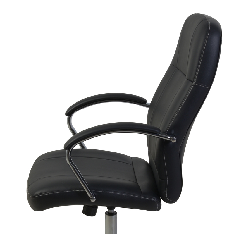 Regency Cielo Leatherette Executive High-Back Arm Office Chair- Black