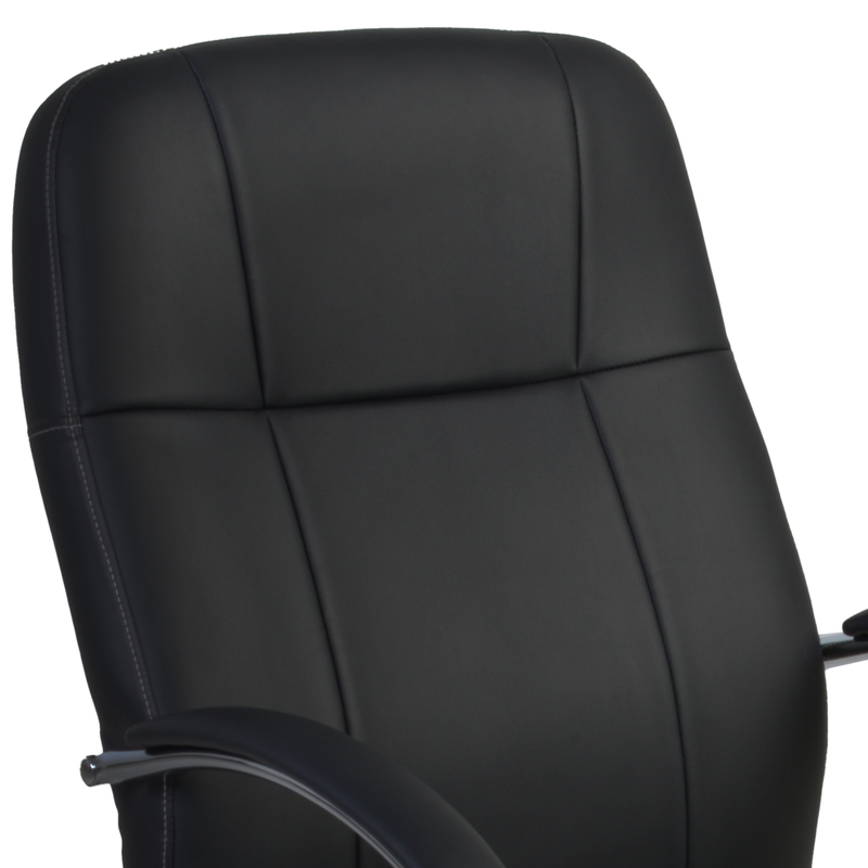 Regency Cielo Leatherette Executive High-Back Arm Office Chair- Black