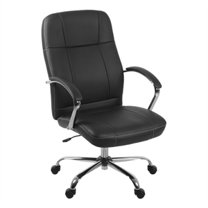 Regency Cielo Leatherette Executive High-Back Arm Office Chair- Black