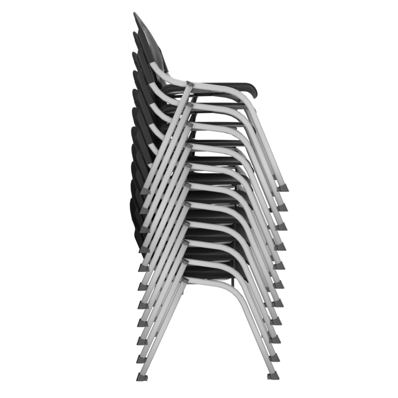 Regency Rico Classroom Training Stack Chair Armless - Black (11 Pack)