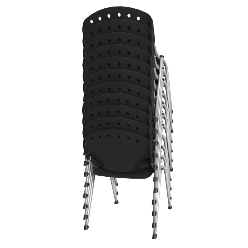 Regency Rico Classroom Training Stack Chair Armless - Black (11 Pack)