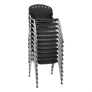Regency Rico Classroom Training Stack Chair Armless - Black (11 Pack)