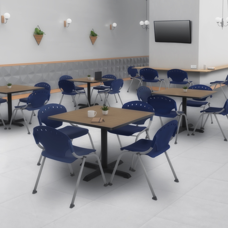 Regency Rico Classroom Training Stack Chair Armless - Navy Blue (11 Pack)