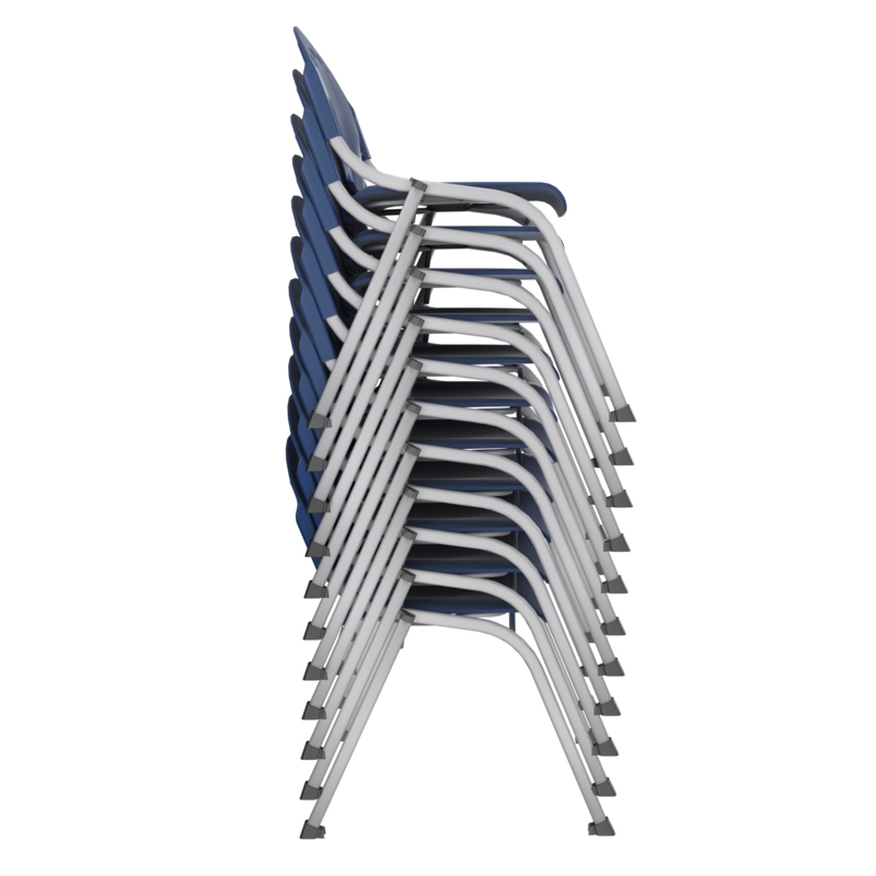 Regency Rico Classroom Training Stack Chair Armless - Navy Blue (11 Pack)