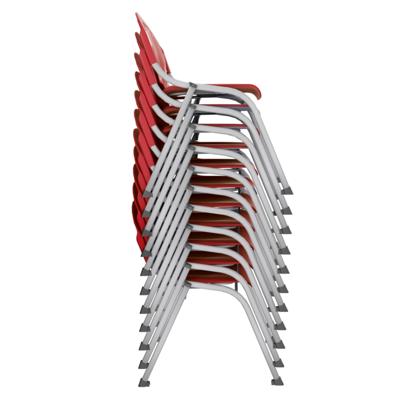 Regency Rico Classroom Training Stack Chair Armless - Red (11 Pack)