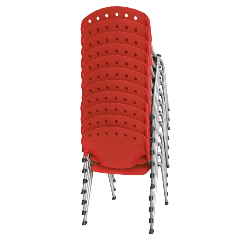 Regency Rico Classroom Training Stack Chair Armless - Red (11 Pack)