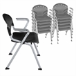 Regency Rico Classroom Training Stack Chair with Arms - Black (11 Pack)