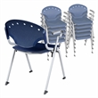 Regency Rico Classroom Training Stack Chair with Arms - Navy Blue (11 Pack)
