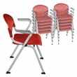 Regency Rico Classroom Training Stack Chair with Arms - Red (11 Pack)