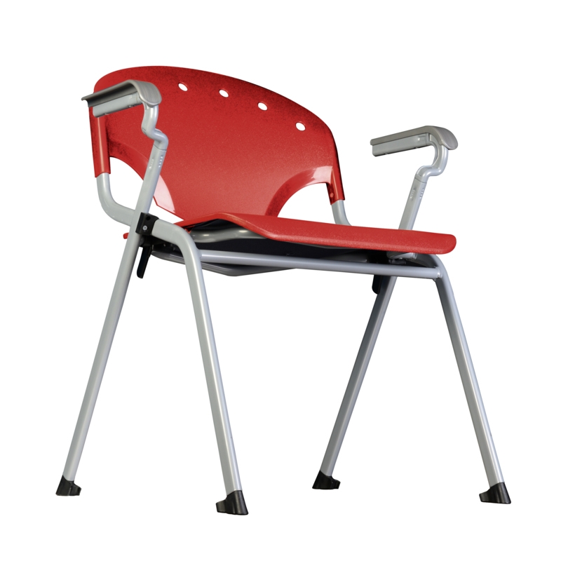 Regency Rico Classroom Training Stack Chair with Arms - Red (11 Pack)