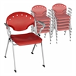 Regency Rico Classroom Training Stack Chair with Arms - Red (11 Pack)