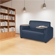 Supernova Tablet Arm Loveseat- Navy Blue/Noble Oak