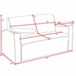 Supernova Tablet Arm Loveseat- Navy Blue/Noble Oak