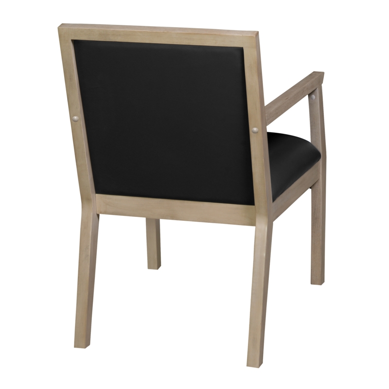 Regent WallGuard Guest & Reception Waiting Room Wood Side Chair - Noble Oak / Black Vinyl