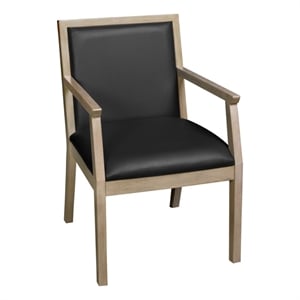 Regent WallGuard Guest & Reception Waiting Room Wood Side Chair - Noble Oak / Black Vinyl