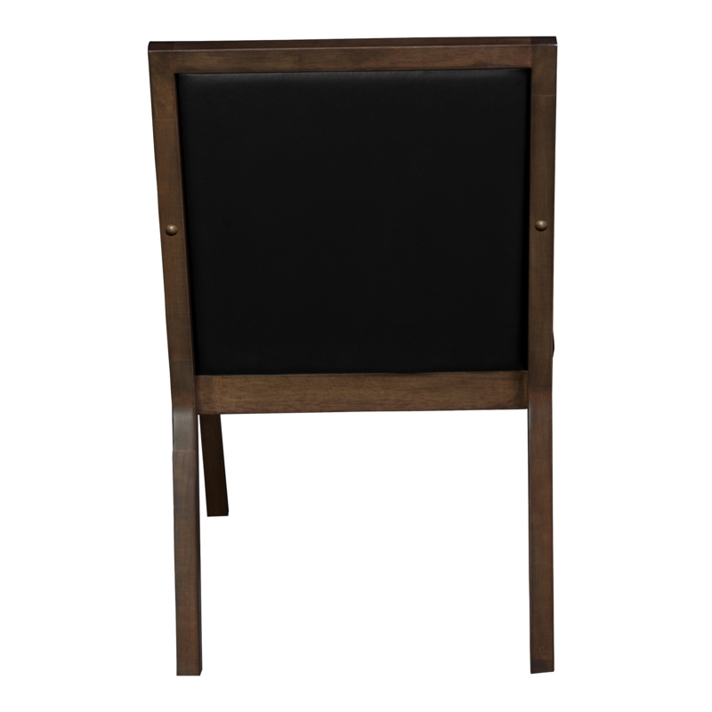 Regent WallGuard Guest & Reception Waiting Room Wood Side Chair - Neo Walnut / Black Vinyl