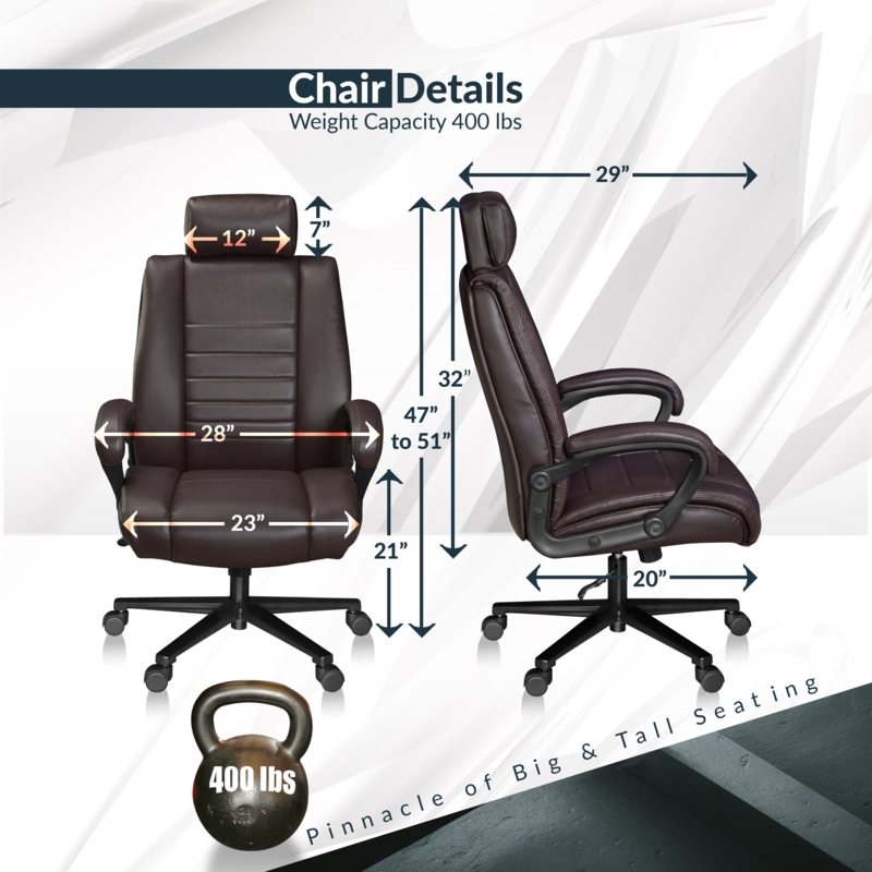 Regency DuraForce Big & Tall Ergonomic Executive Office Chair - Brown