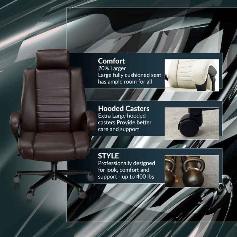 Regency DuraForce Big & Tall Ergonomic Executive Office Chair - Brown