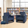 Nova Tablet Arm Chair w/ Storage- Navy Blue/Noble Oak