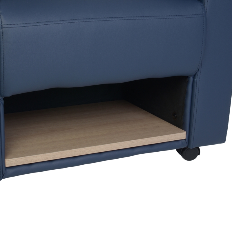 Nova Tablet Arm Chair w/ Storage- Navy Blue/Noble Oak