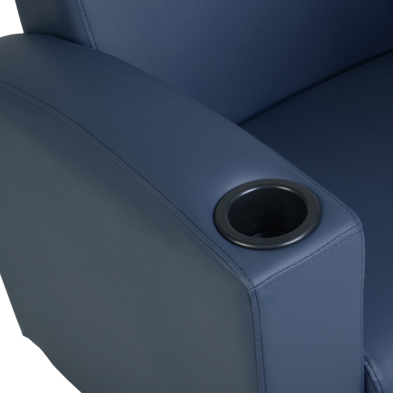 Nova Tablet Arm Chair w/ Storage- Navy Blue/Noble Oak