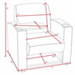 Nova Tablet Arm Chair w/ Storage- Navy Blue/Noble Oak