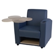 Nova Tablet Arm Chair w/ Storage- Navy Blue/Noble Oak
